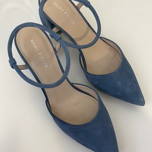 Marc Fisher Blue Suede Block Heels
